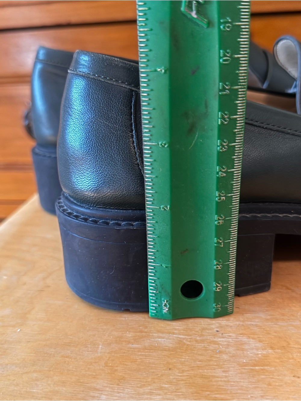 Coach Leather Penny Platform Loafers in Dark Green - - Picture 5 of 5
